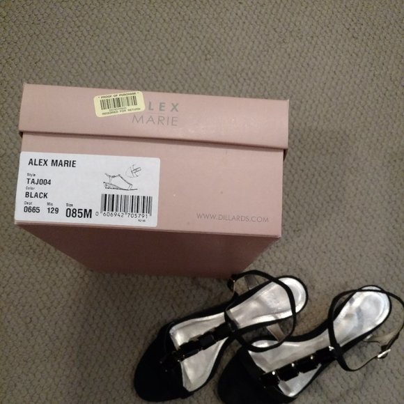 "HOST PICK" - NWOT - Black Jeweled Sandals by Alex Marie Sz 8.5 - Picture 11 of 14